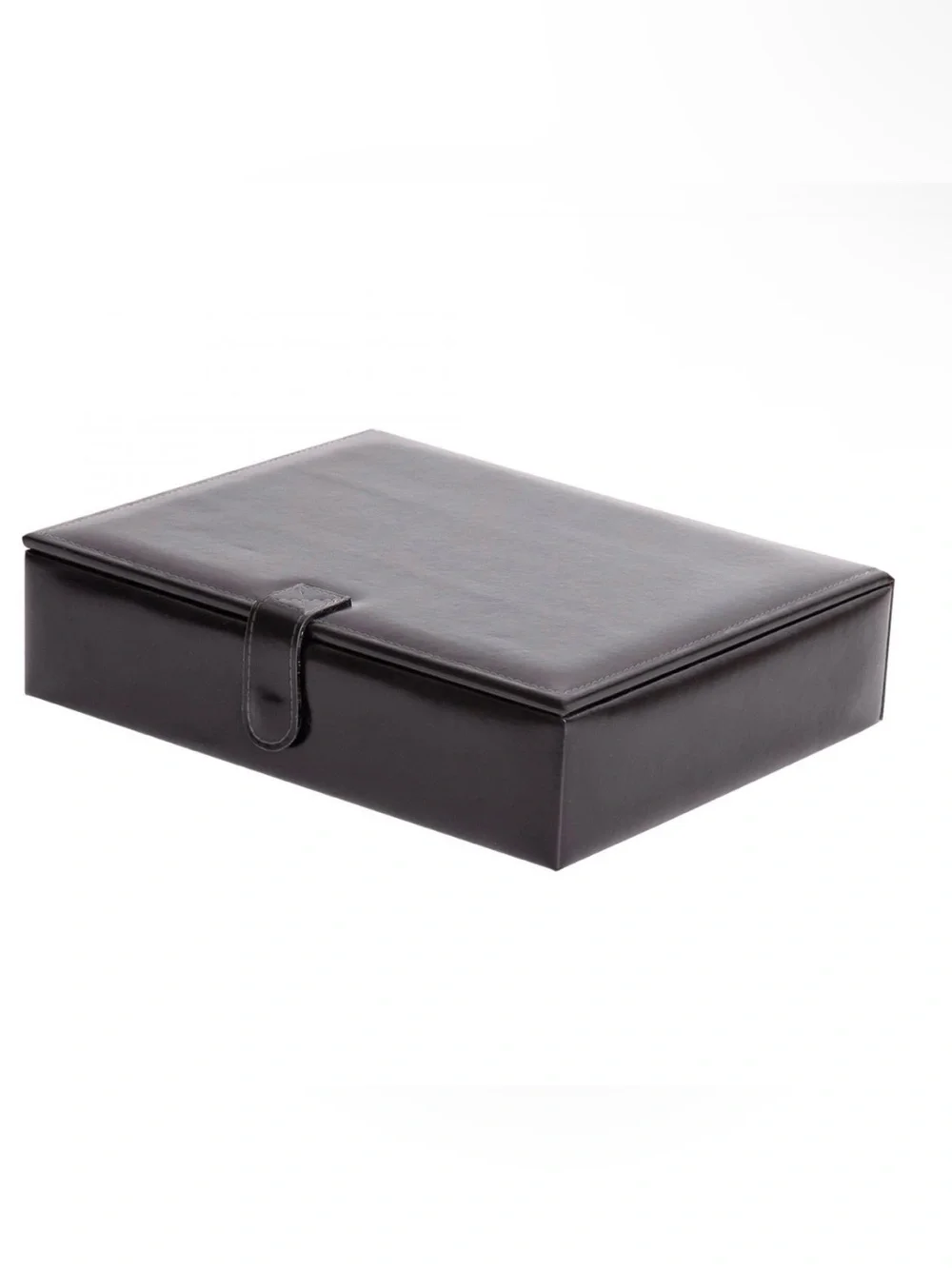 Mele & Co Men's Black Faux Leather Jewelry and Watch Organizer Travel Home Case